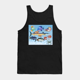 A School of Fish with Bubbles Tank Top